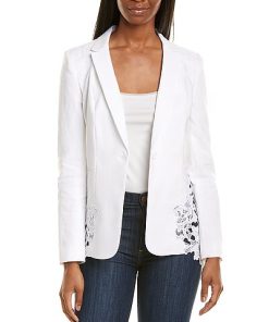 Elie Tahari Lace Linen-Blend Blazer Women