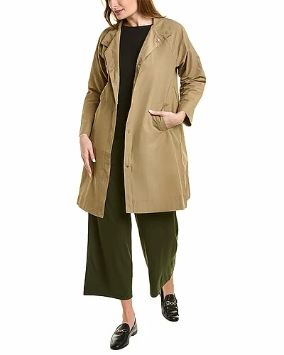 EILEEN FISHER Petite Stand Collar Coat Women
