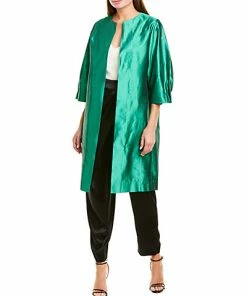 Oscar De La Renta De La Renta Open Front Silk Coat Women
