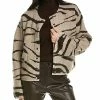 Rebecca Taylor Zebra Jacquard Cropped Wool Jacket Women