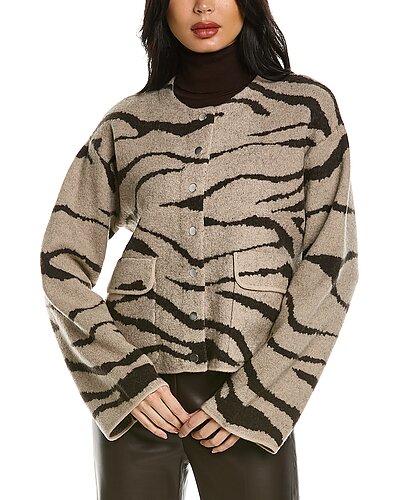 Zebra Jacquard Cropped Wool Jacket Women Rebecca Taylor Zebra Jacquard Cropped Wool Jacket Women -Anne Klein-shop 1411698765 RLLD 3