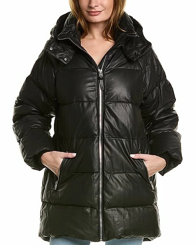 Mackage Karsyn Leather Puffer Down Coat Women
