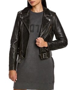 Golden Goose Leather Bike Jacket Women