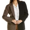 Bardot Spliced Check Wool-Blend Blazer Women 2 Bardot Spliced Check Wool-Blend Blazer Women -Anne Klein-shop 1411777267 RLLD 1