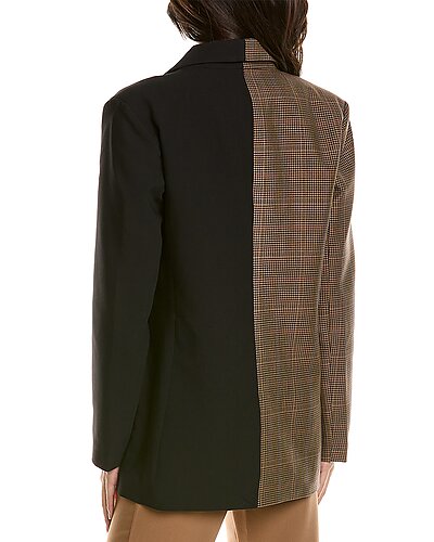 Spliced Check Wool-Blend Blazer Women Bardot Spliced Check Wool-Blend Blazer Women -Anne Klein-shop 1411777267 RLLD 2