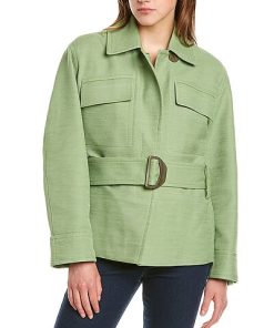 Vince Saharienne Linen-Blend Jacket Women