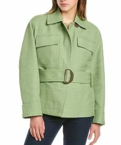 Vince Saharienne Linen-Blend Jacket Women