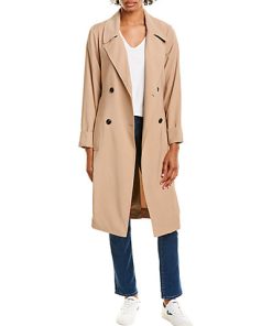 1.STATE Soft Twill Belted Trench Coat Women