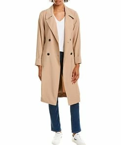 1.STATE Soft Twill Belted Trench Coat Women