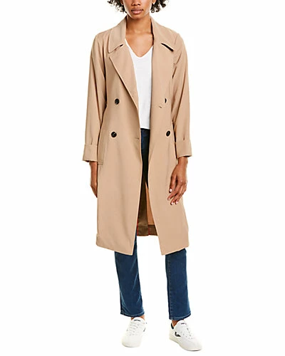 1.STATE Soft Twill Belted Trench Coat Women