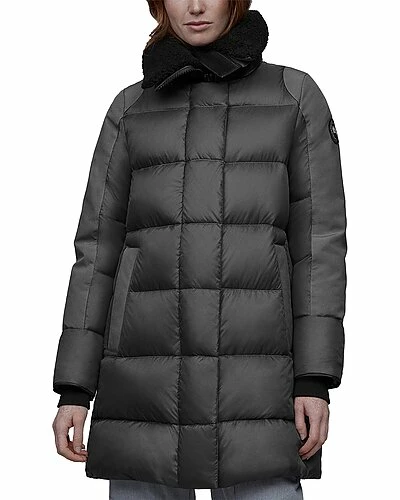 Canada Goose Altona Black Label Leather-Trim Down Parka Women