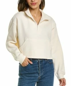 WeWoreWhat Cropped Knit 1/4-Zip Pullover Women