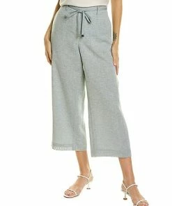 Lafayette 148 New York Columbus Crop Wide Leg Linen Pant Women