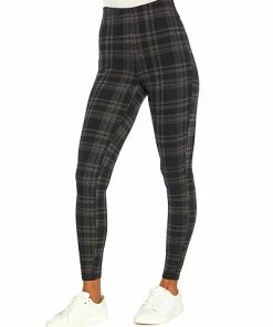Three Dots Plaid Legging Women