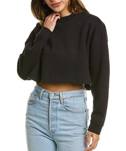 WeWoreWhat Solid Cropped Sweatshirt Women