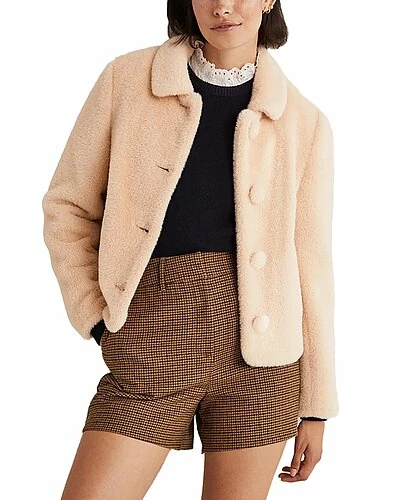 Boden Faux Fur Short Coat Women